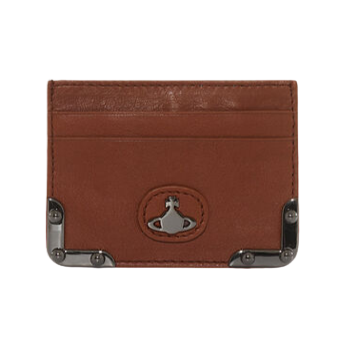 비비안 웨스트우드 플랫 오브 카드 홀더 카멜 건메탈(Vivienne Westwood Flat Orb Card Holder Camel Gunmetal) - 1
