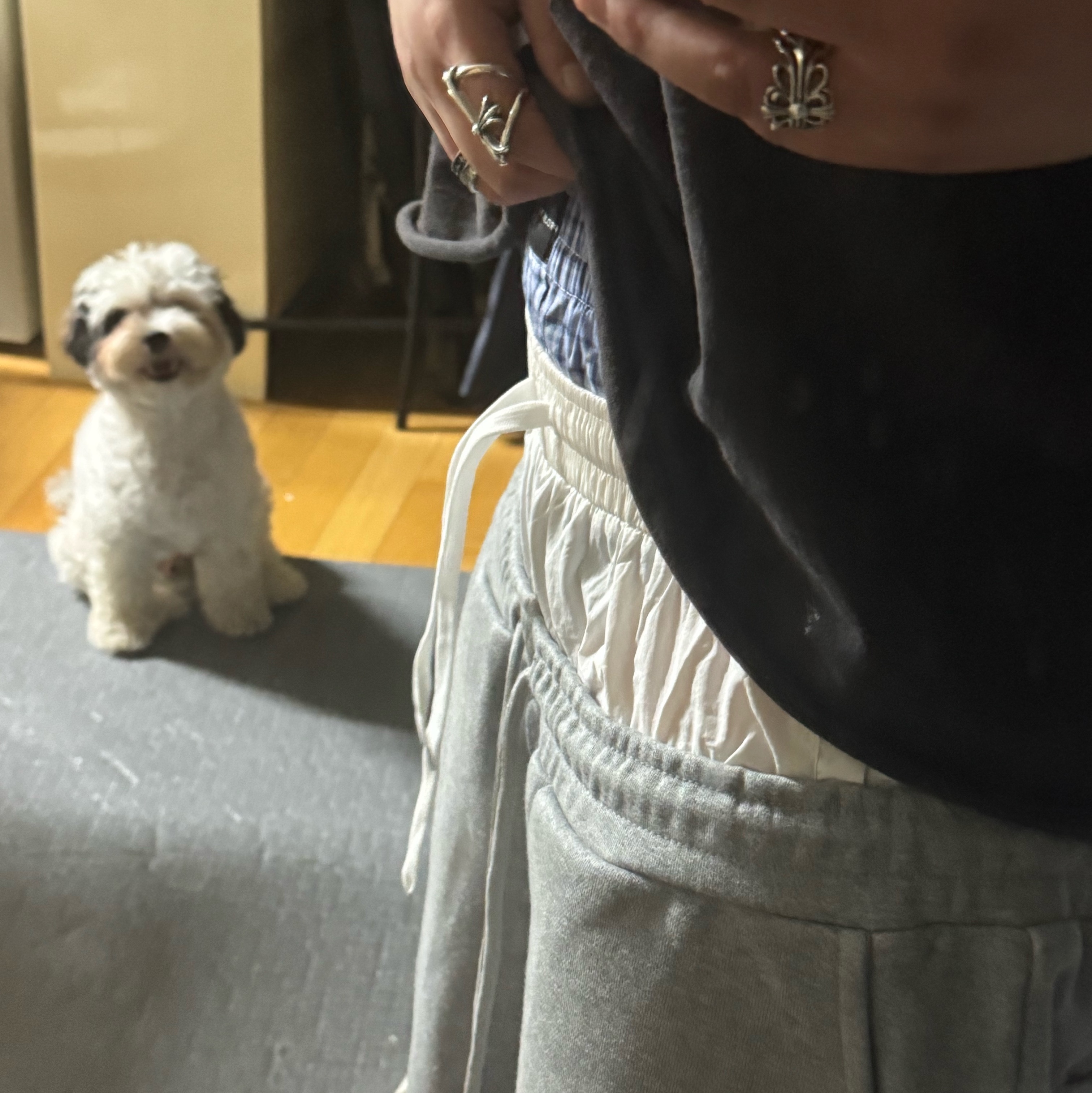Project G/R 3 Layered Sweat Pants Grey 착용 스타일