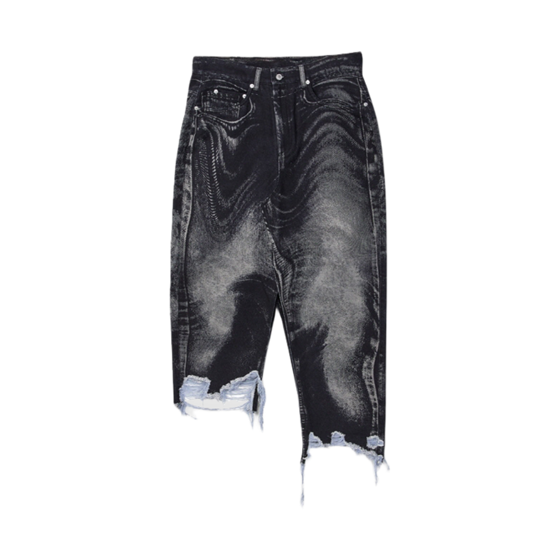 캠퍼랩 디스토티드 데님 스커트 블랙그레이(CAMPER LAB Distorted Denim Skirt Black-Grey)