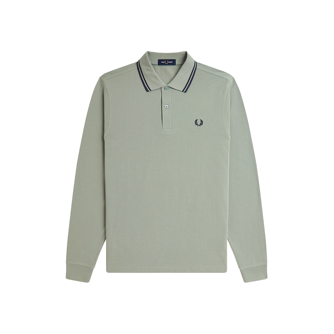 프레드페리 M3636 롱 슬리브 트윈 팁 프레드페리 셔츠 베이리프 다크에어포스 테니스블루(Fred Perry M3636 Long Sleeve Twin Tipped FP Shirt Bayleaf Dark Airforce Tennis Blue) - 1