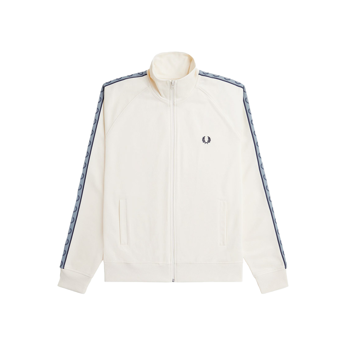 AFPM2535557-729 Fred Perry Contrast Tape Track Jacket Ecru Navy