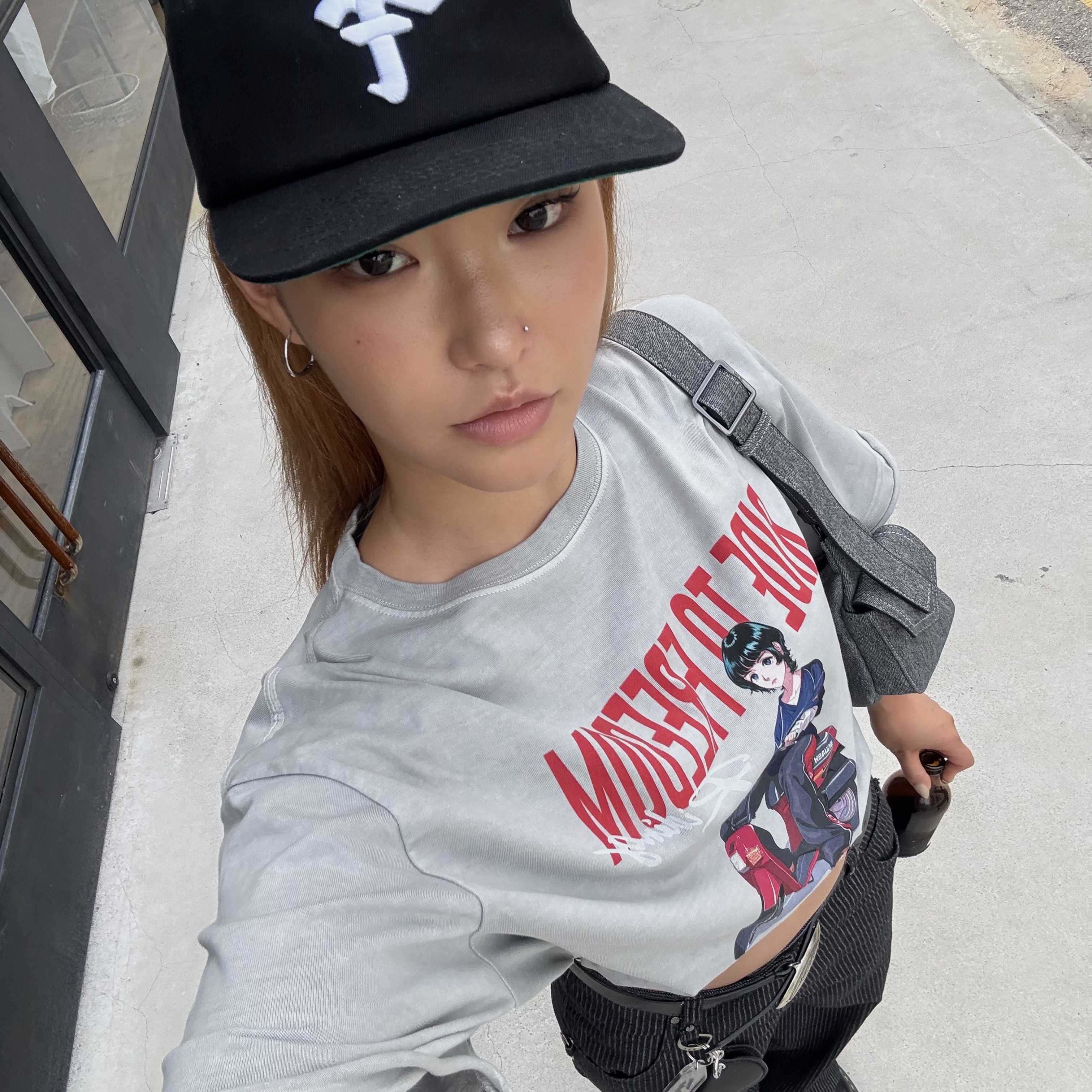 [KREAM 단독] Honda x Tree13 Squash Short Sleeve Pigment Charcoal 착용 스타일 - 4