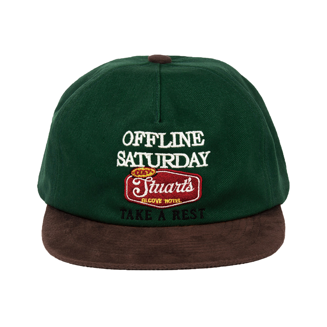 2502UHTGR00 STU Sign Embroidery Suede Ball Cap Green