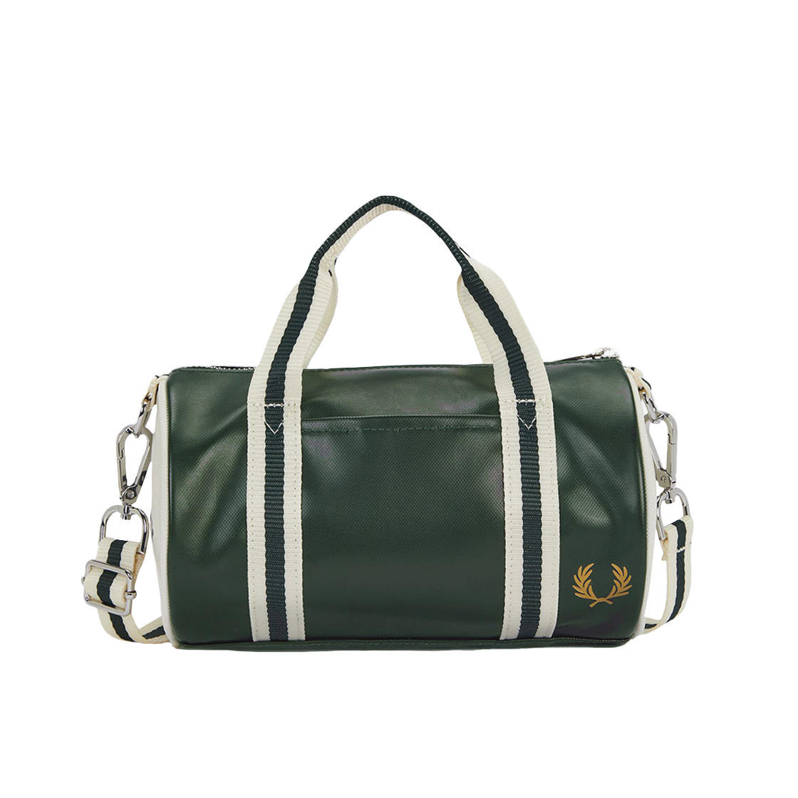 프레드페리 클래식 미니 배럴 백 나이트그린 에크루(Fred Perry Classic Mini Barrel Bag Night Green Ecru)