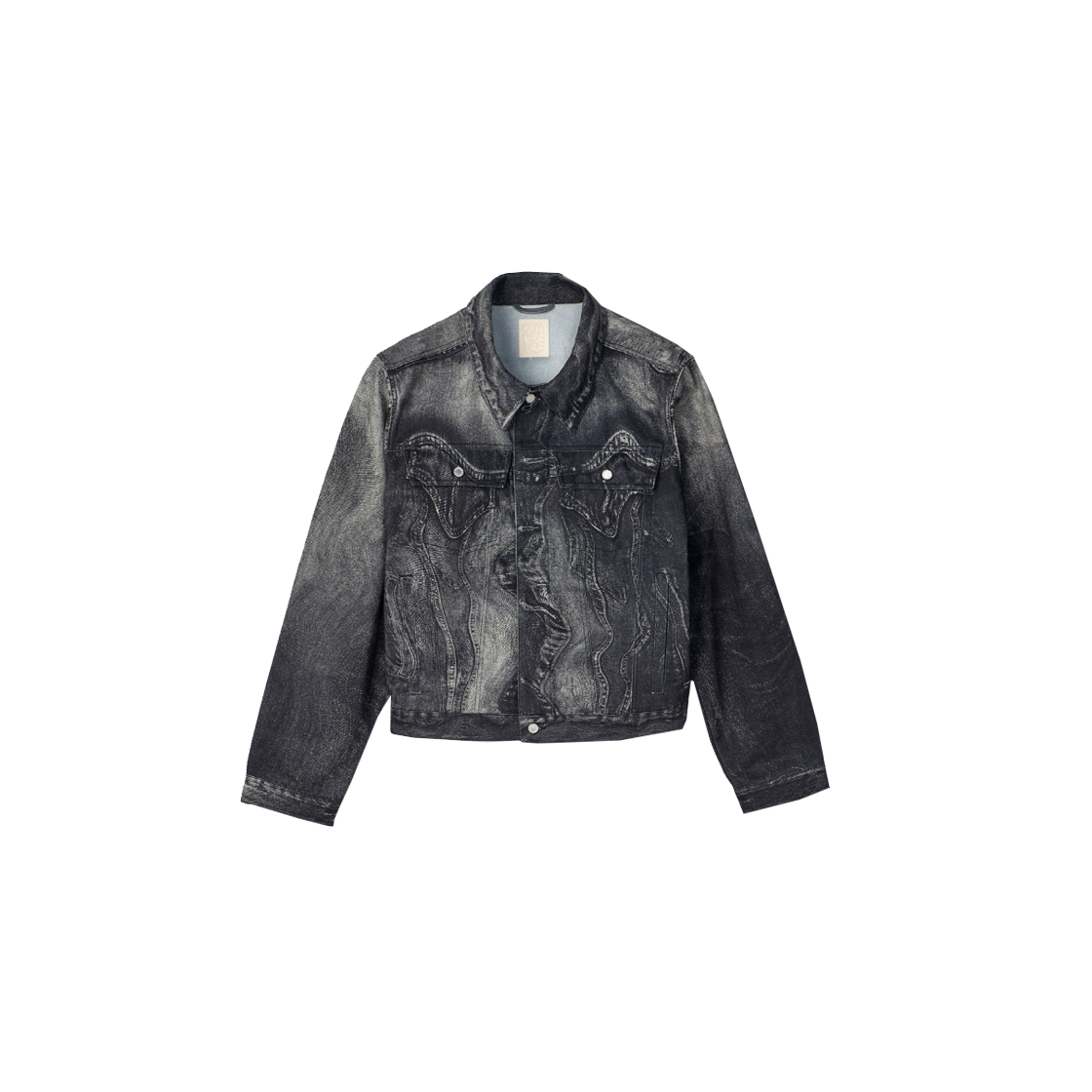 캠퍼랩 디스토티드 데님 자켓 블랙그레이(CAMPER LAB Distorted Denim Jacket Black-Grey)