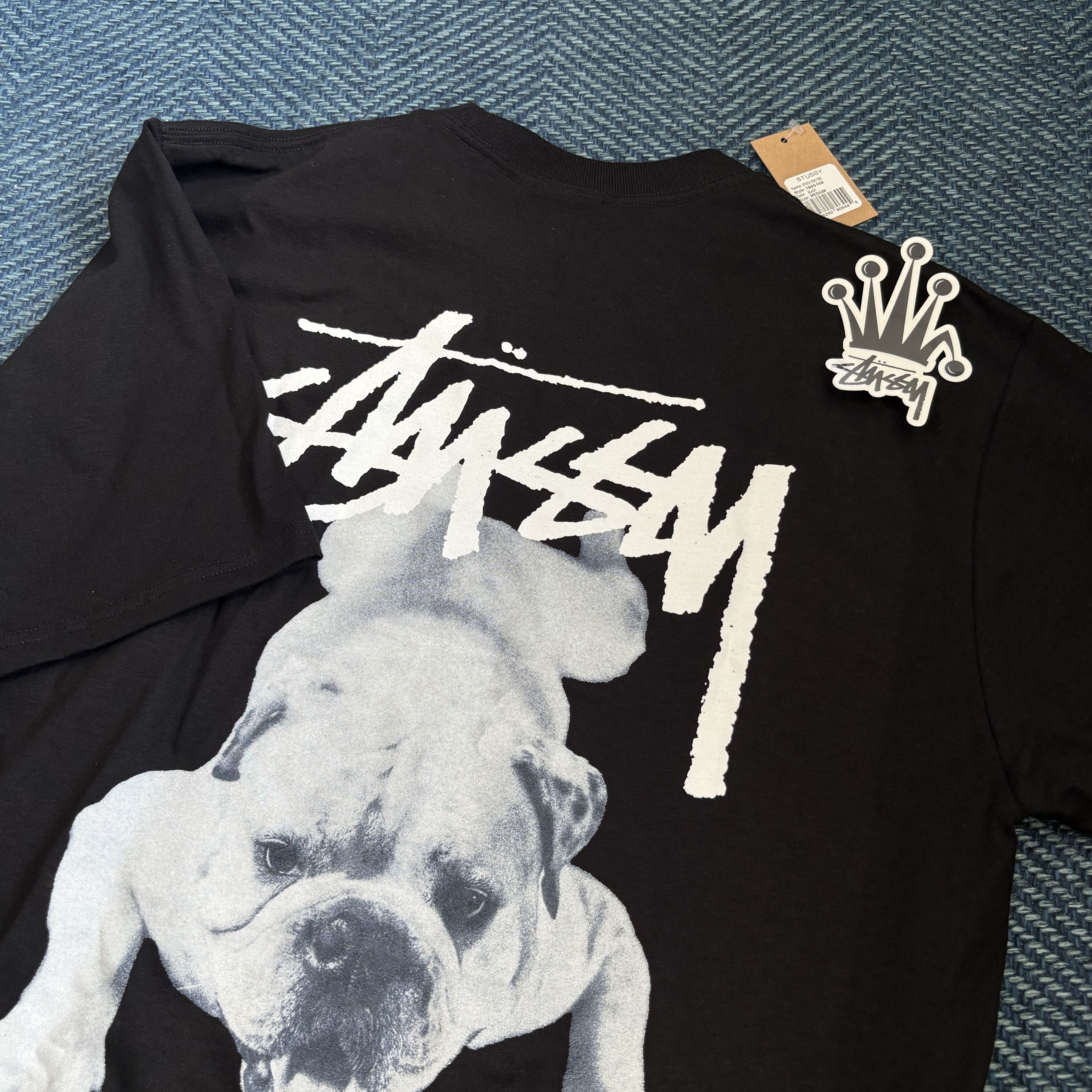 Stussy Stock Dog T-Shirt Black 착용 스타일 - 1