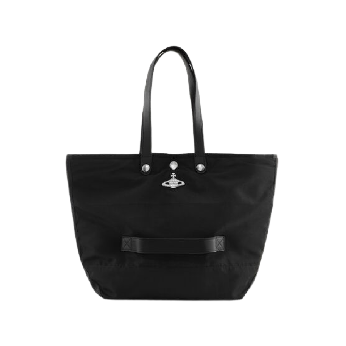 4205007NU-W019E Vivienne Westwood Utility Small Shopper Black Silver HW