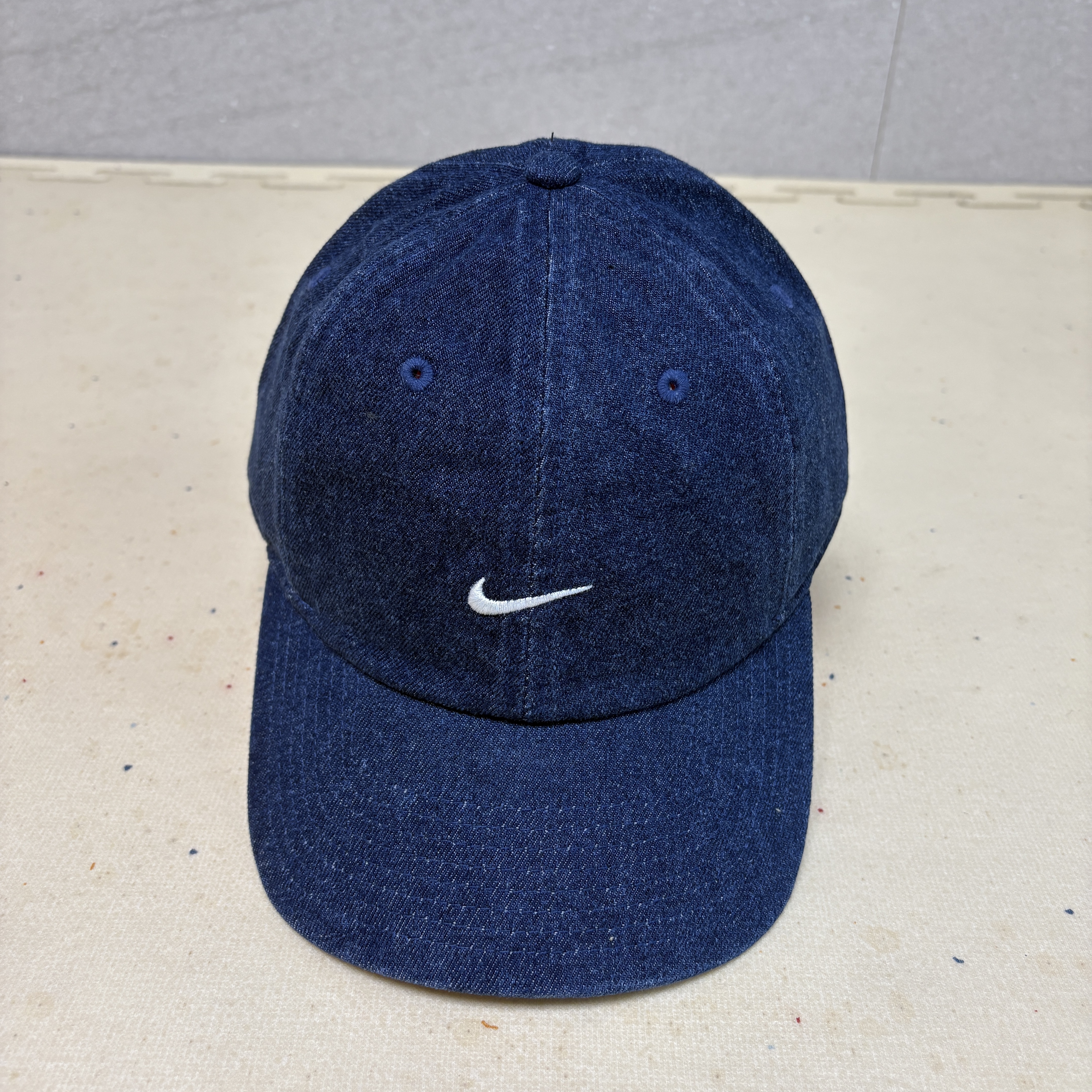 Nike Club Unstructured Denim Cap College Navy White 착용 스타일