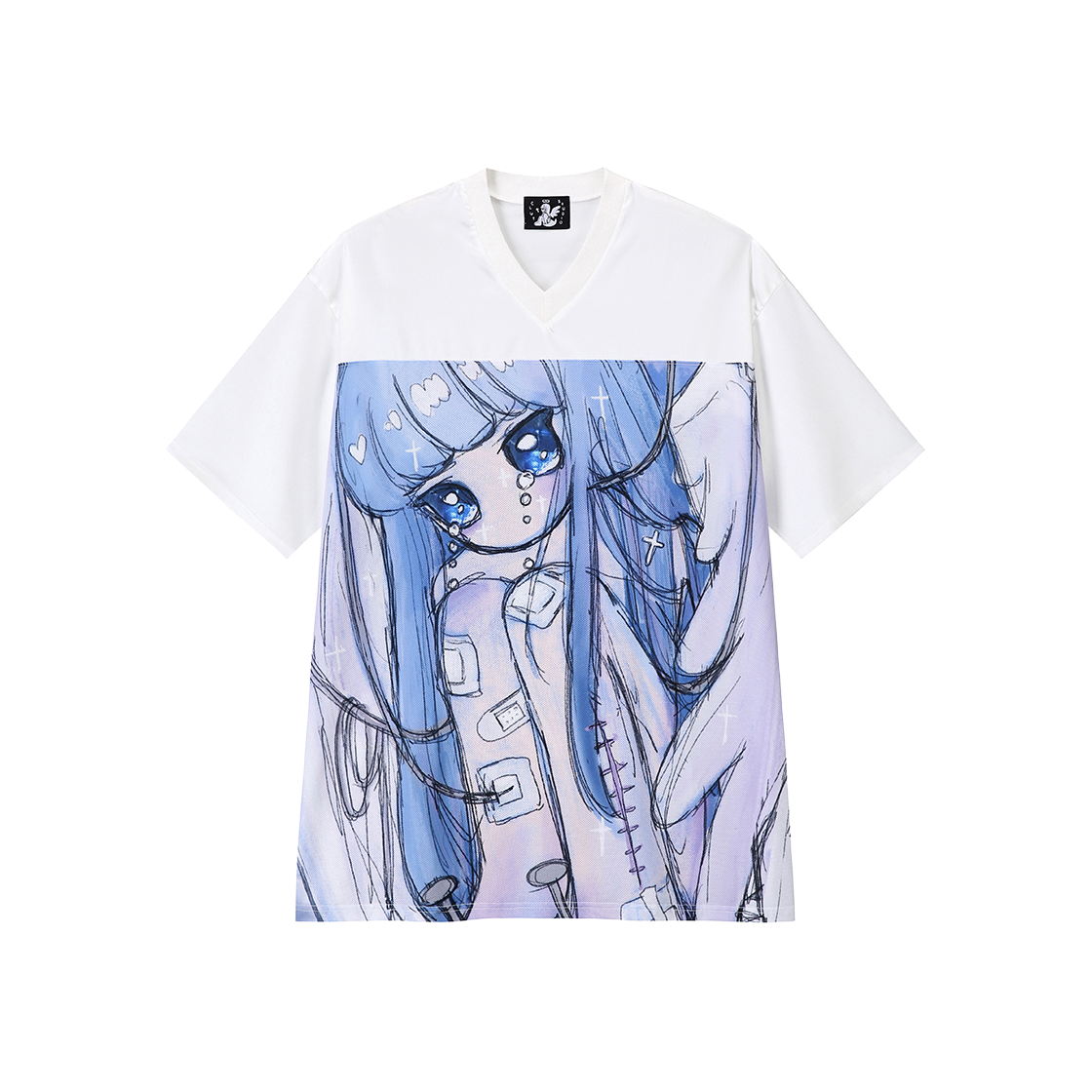 25HS072BL Clut Studio Sad Angel Satin Top Blue