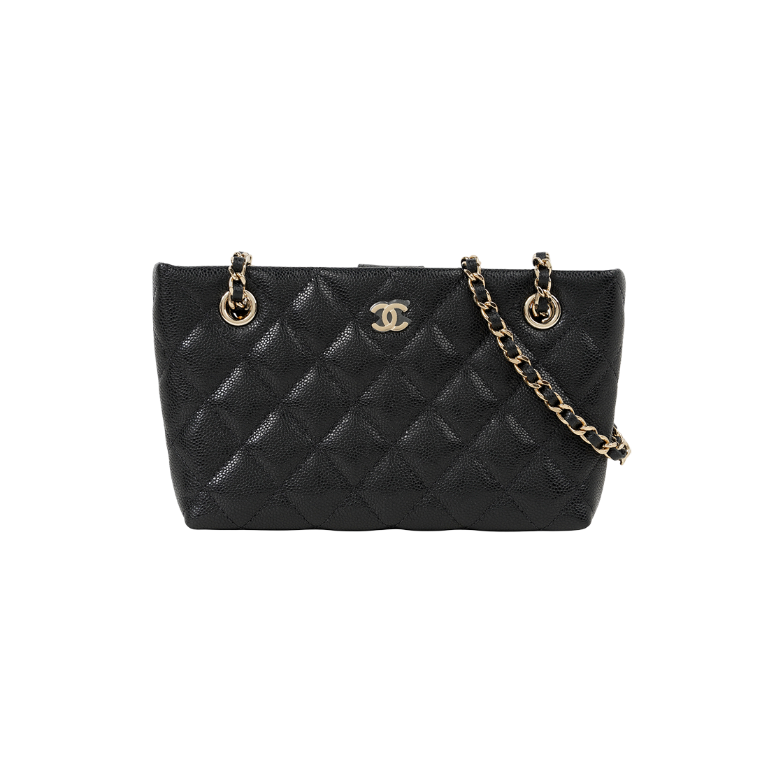 샤넬 25C 체인 미니백 블랙 샴페인골드 캐비어(Chanel 25C Chain Mini Bag Black Champagne Gold Caviar) - 1