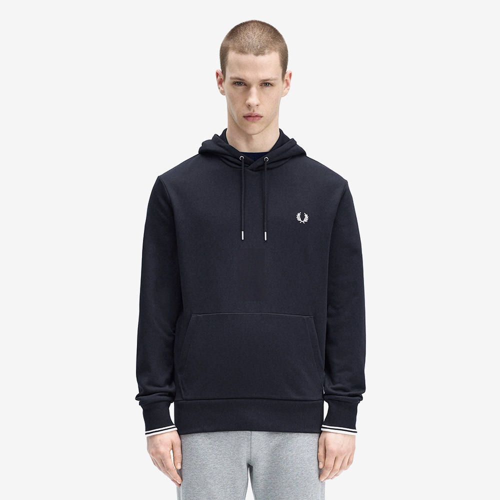 프레드페리 팁 후드 스웻셔츠 네이비(Fred Perry Tipped Hooded Sweatshirt Navy) - 2