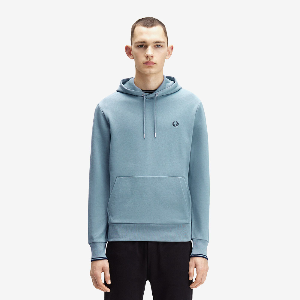 프레드페리 팁 후드 스웻셔츠 스톡포트 블루 네이비(Fred Perry Tipped Hooded Sweatshirt Stockport Blue Navy) - 2