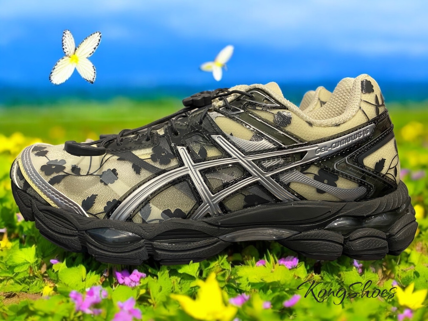 Asics x Cecilie Bahnsen Gel-Cumulus 16 Black Yellow 착용 스타일