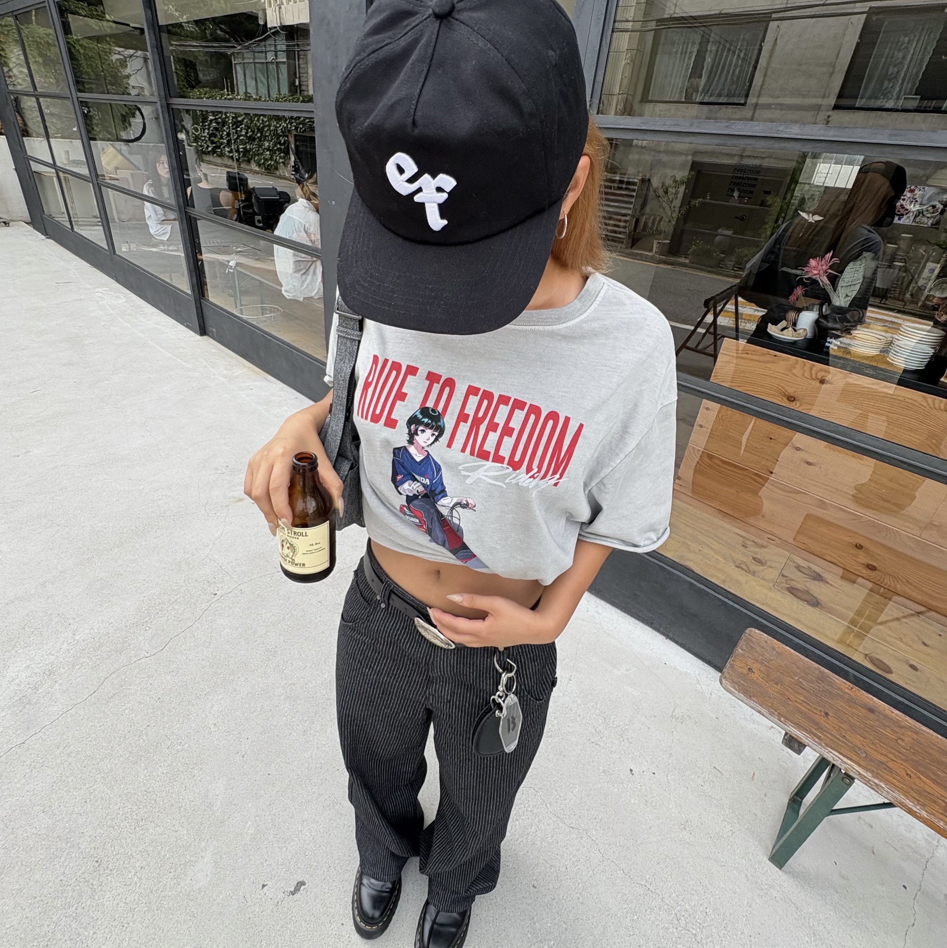 [KREAM 단독] Honda x Tree13 Squash Short Sleeve Pigment Charcoal 착용 스타일 - 2