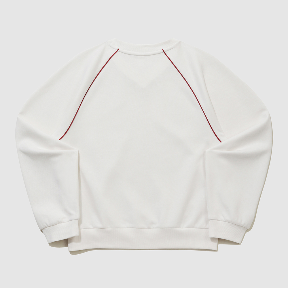 르꼬끄 스포르티브 여성 에센셜 브이넥 루즈 맨투맨 - 아이보리(QQ322LFS91)(le coq sportif Women’s Essential Loose V-Neck Sweatshirt Ivory) - 3