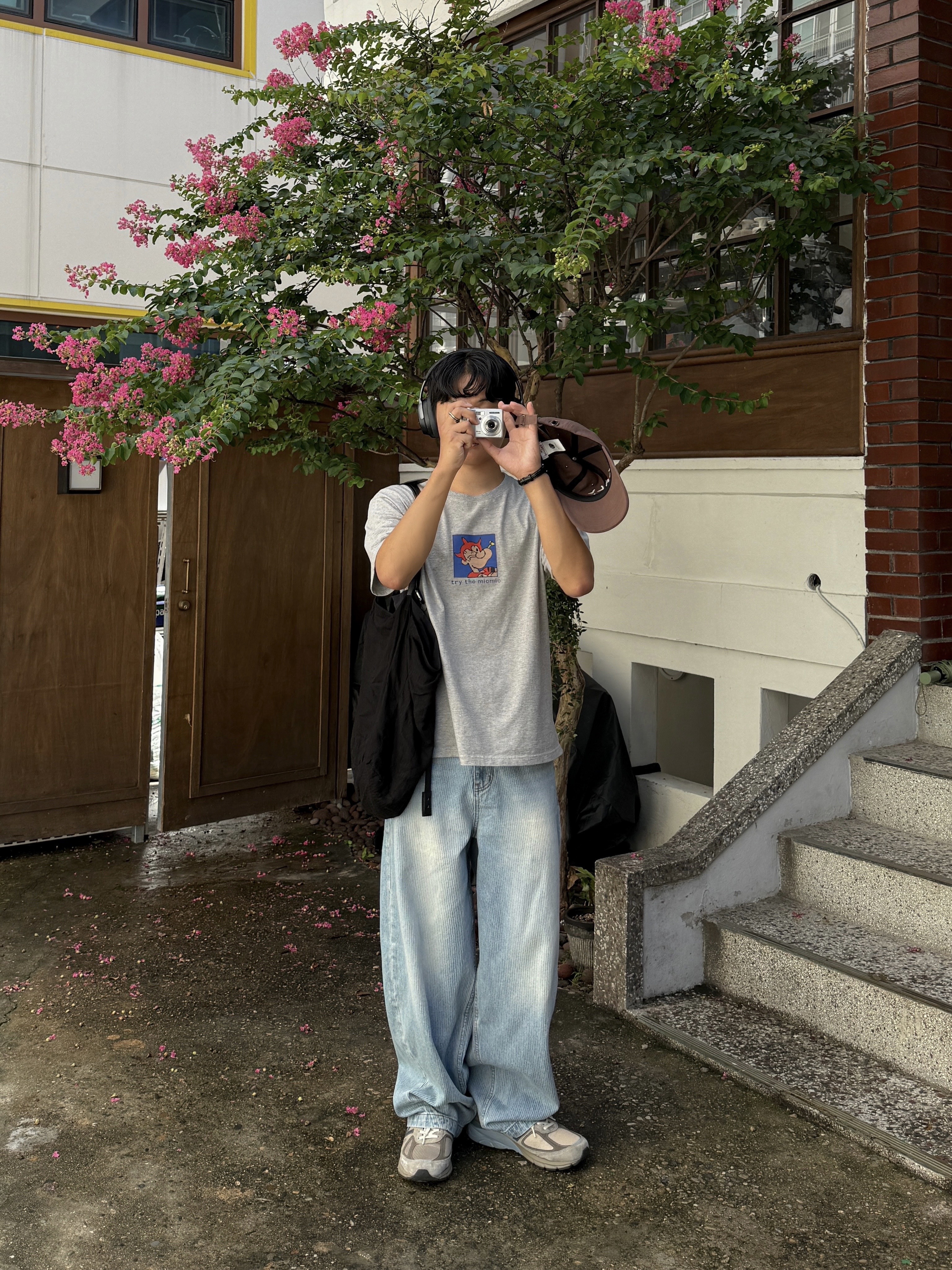 noun Corduroy Denim Pants Light Blue 착용 스타일 - 2