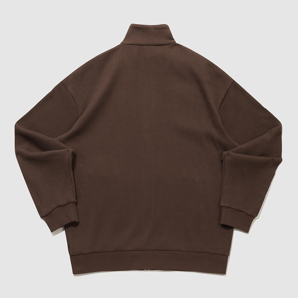 르꼬끄 스포르티브 유니 와플 선데이 루즈 트랙탑 - 브라운(QQ323LFT93)(le coq sportif Unisex Sunday Loose Waffle Track Top Brown) - 3