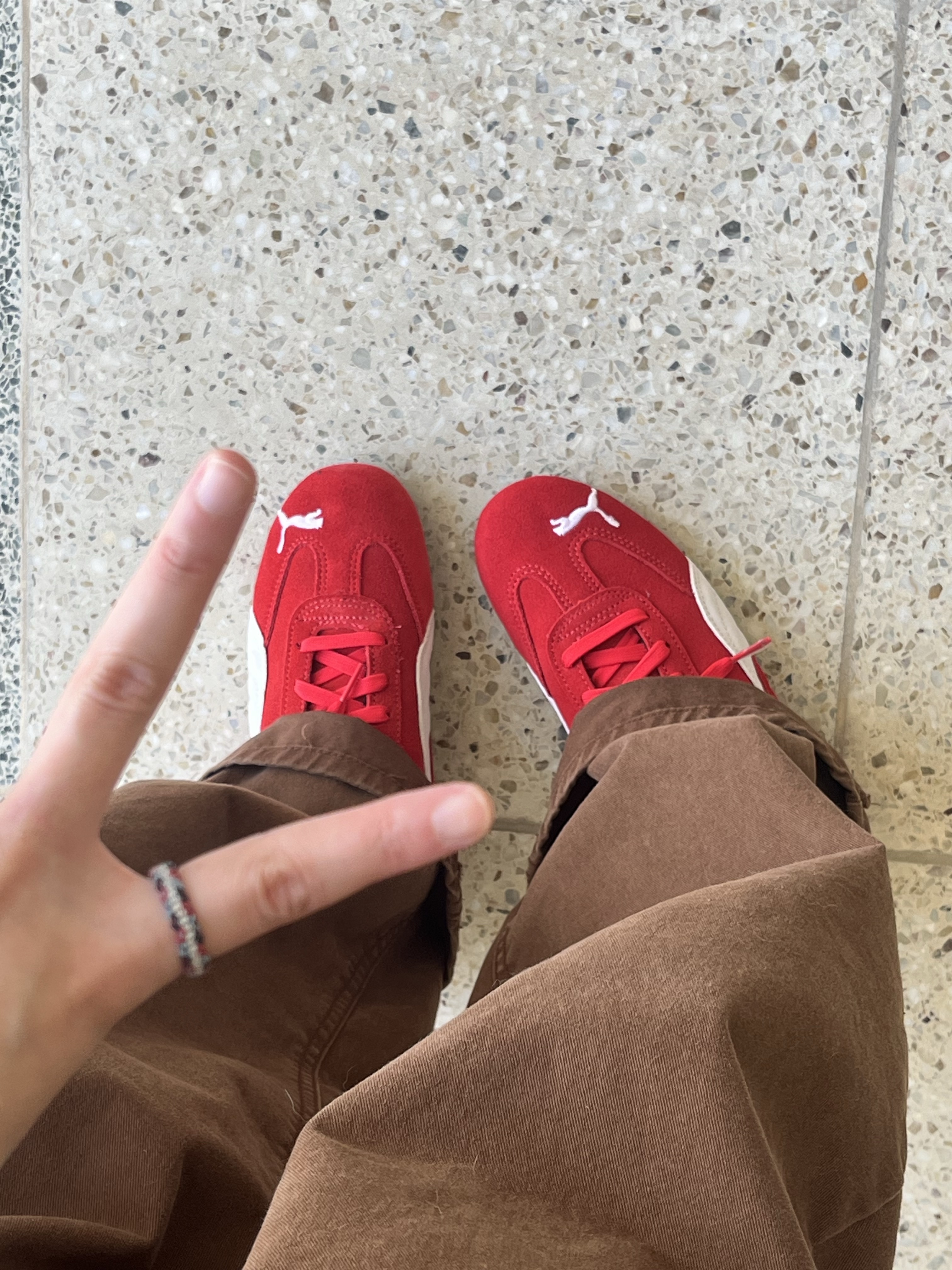 Puma Speedcat OG Red White 착용 스타일 - 1