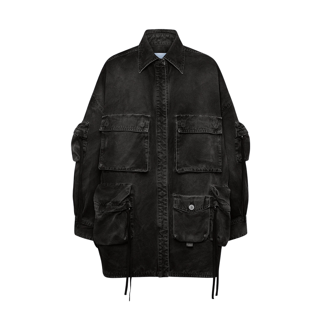 (W) 디 아티코 펀 숏 코트 블랙((W) The Attico Fern Short Coat Black)