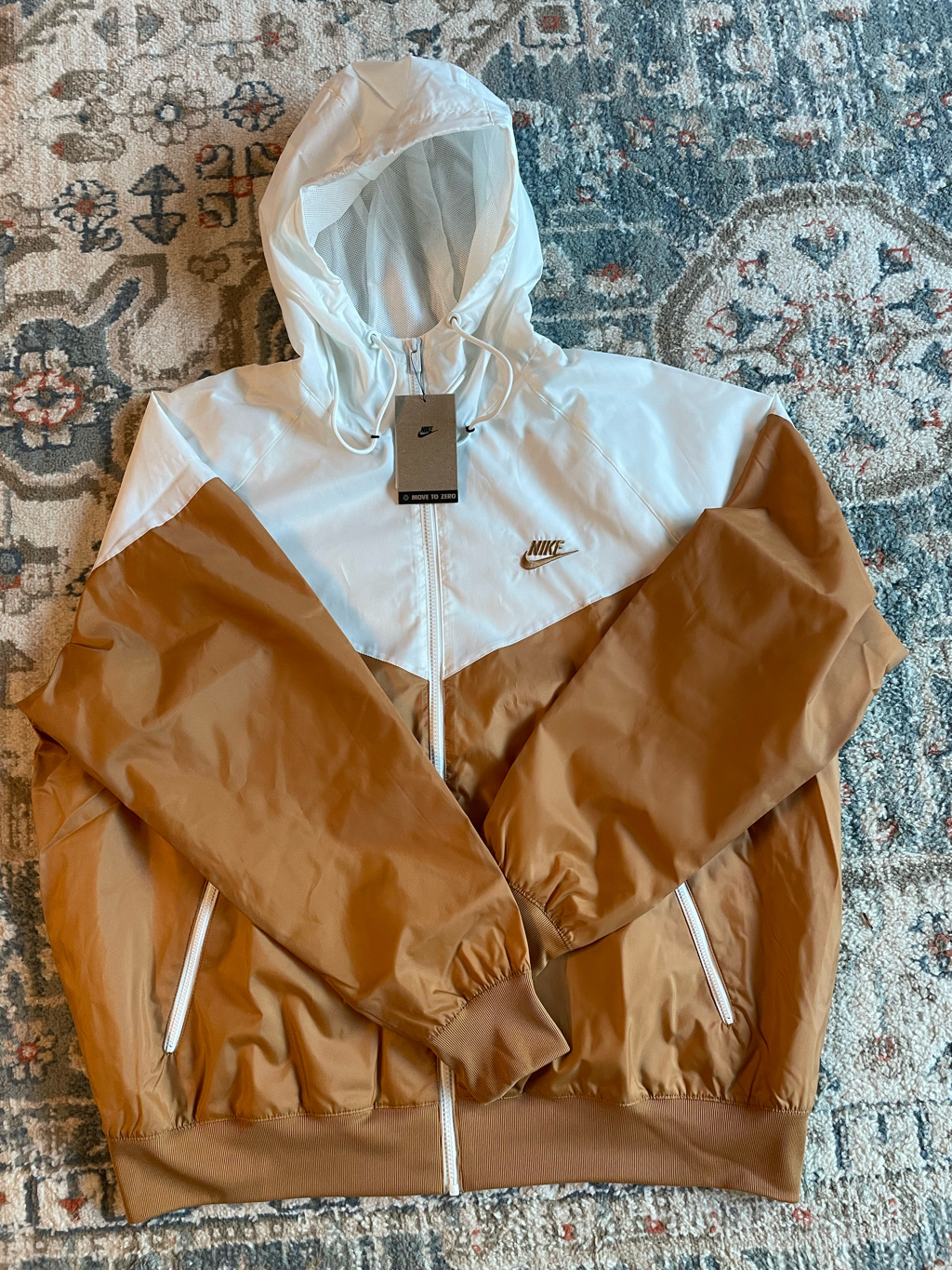 Nike NSW Windrunner Hooded Jacket Sail Flax - Asia 착용 스타일 - 1