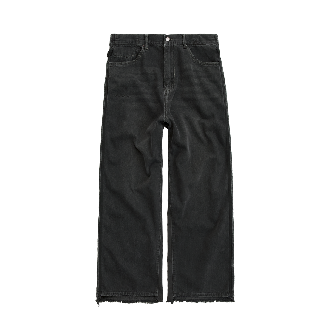 폴리테루 리빌드 고시마 데님 팬츠 타입 002 (테이프) 워시드 블랙(Polyteru Rebuild Gosima Denim Pants Type 002 (Tape) Washed Black)