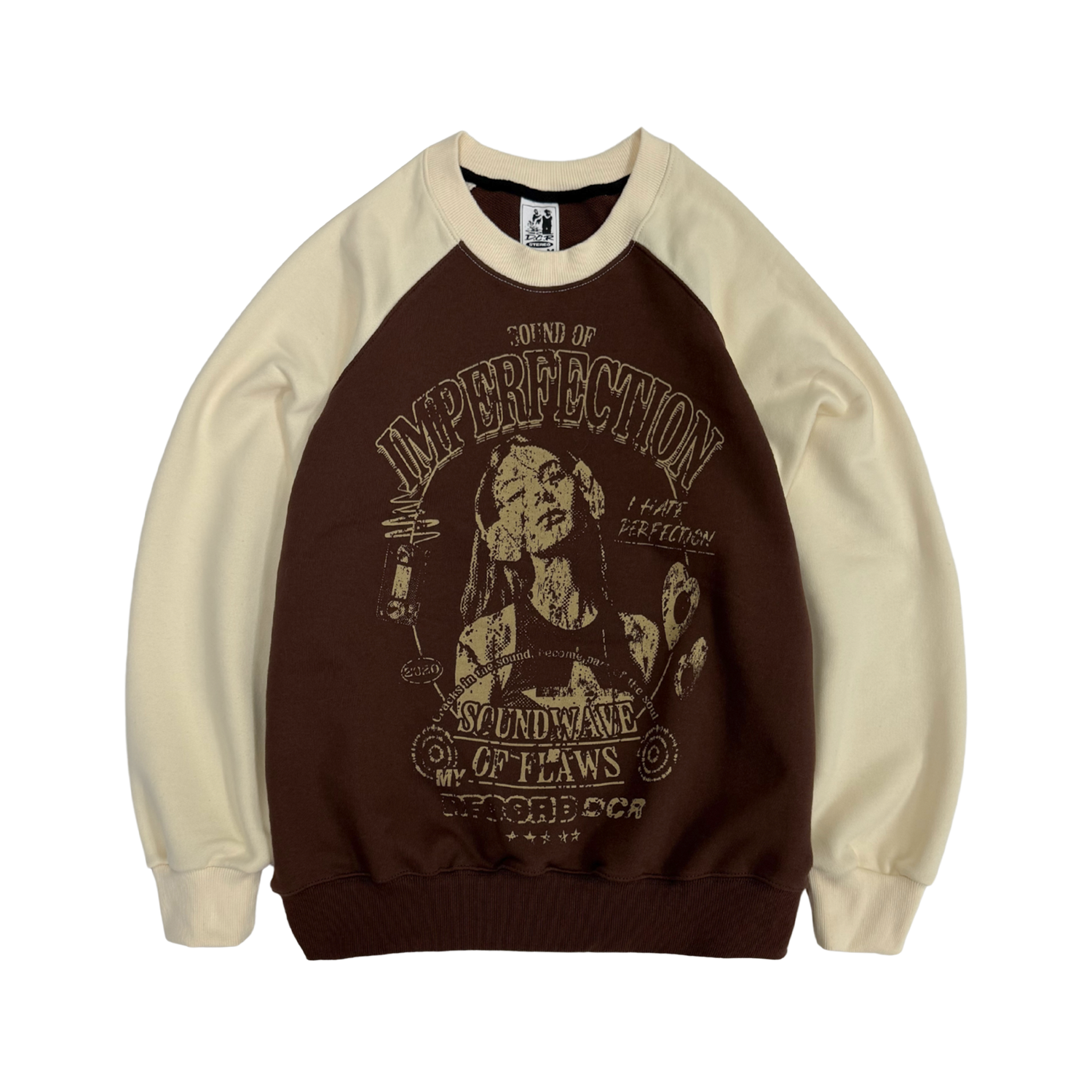 MTM018 DEFYCLUBROBBERS Imperfection Reglan Sweatshirt Brown