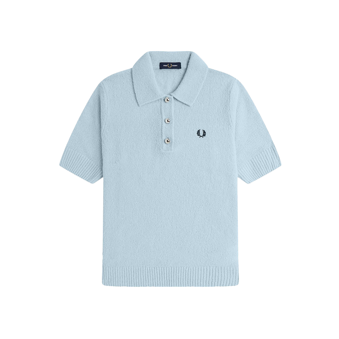 AFPF2531113-R30 Fred Perry Womens Textured Knitted Shirt Light Ice
