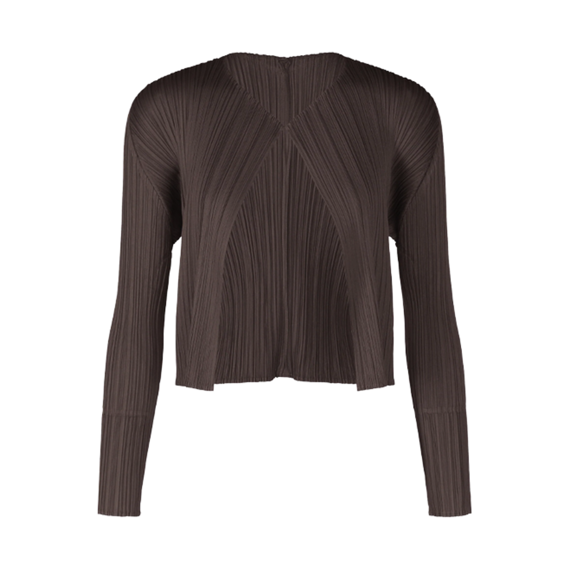 (W) 플리츠 플리즈 이세이 미야케 MC 줄라이 가디건 다크 브라운((W) Pleats Please Issey Miyake MC July Cardigan Dark Brown) - 1