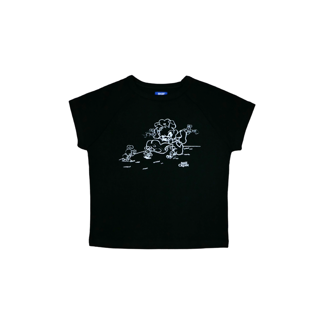베이스크림 x 부르르 베이비 티 블랙(Basecream BCxBRR Baby Tee Black)