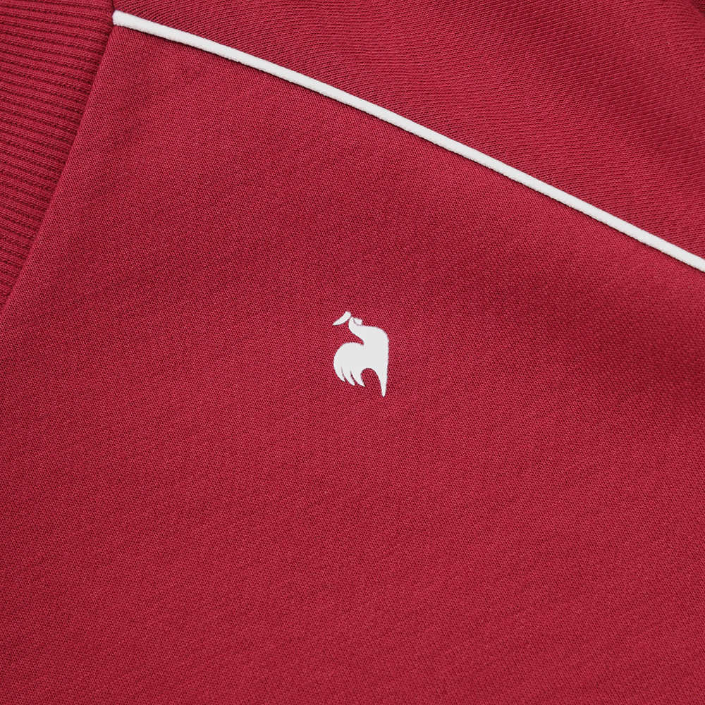 르꼬끄 스포르티브 여성 에센셜 브이넥 루즈 맨투맨 - 레드(QQ322LFS91)(le coq sportif Women’s Essential Loose V-Neck Sweatshirt Deep Red) - 5