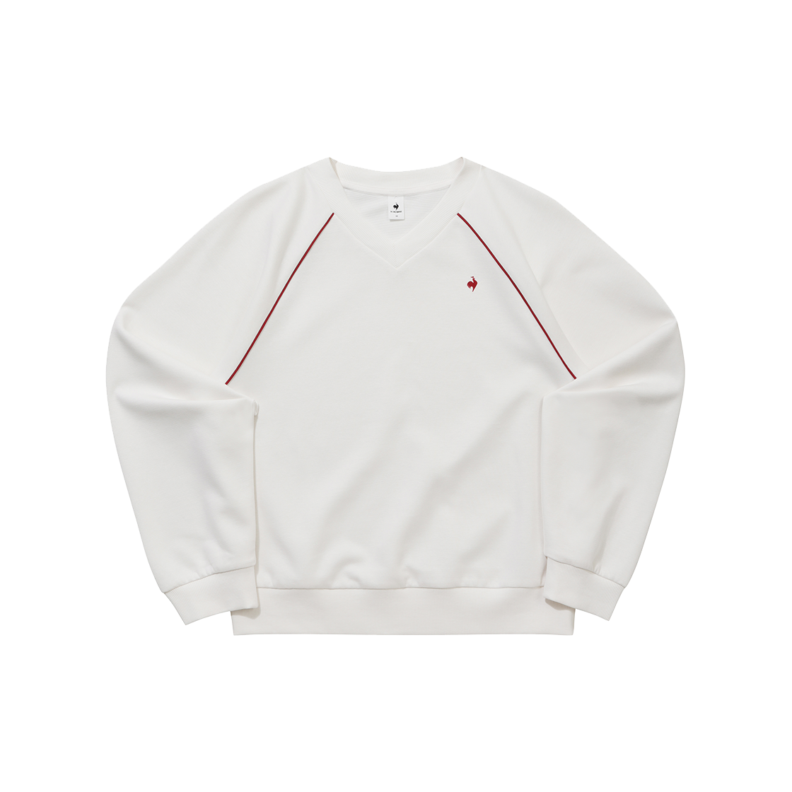 QQ322LFS91_IVY0 le coq sportif Women’s Essential Loose V-Neck Sweatshirt Ivory