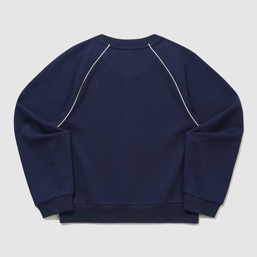 르꼬끄 스포르티브 여성 에센셜 브이넥 루즈 맨투맨 - 네이비(QQ322LFS91)(le coq sportif Women’s Essential Loose V-Neck Sweatshirt Dark Navy) - 3