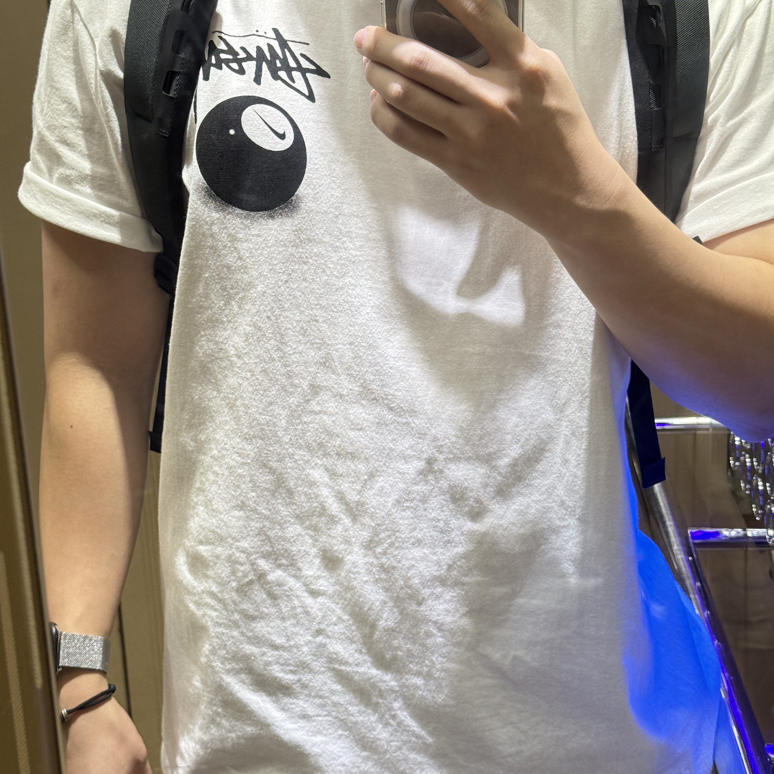 Nike x Stussy NRG FL SS 8 Ball T-Shirt White (DO9322-100) 착용 스타일