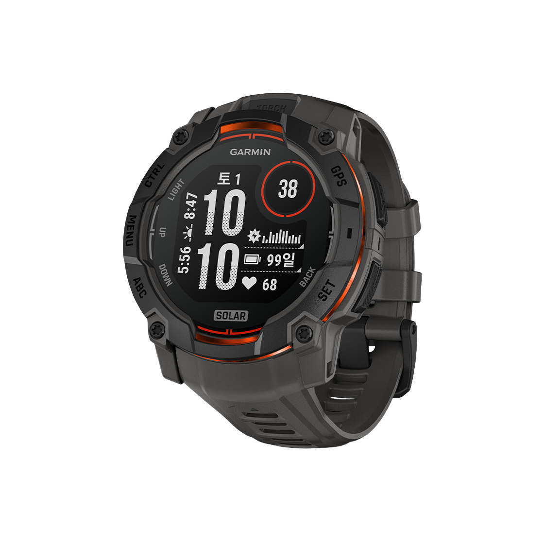 [10% 적립] 가민 인스팅트 3 솔라 멀티스포츠 GPS 스마트워치 50mm 블랙 차콜 밴드([10% 적립] Garmin Instinct 3 Solar 50mm Black)