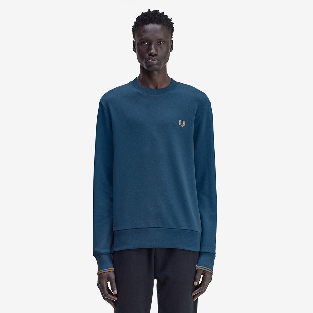 프레드페리 크루넥 스웻셔츠 다크페트롤 쉐이디드 스톤(Fred Perry Crew Neck Sweatshirt Dark PetroLong Sleevehaded Stone) - 6