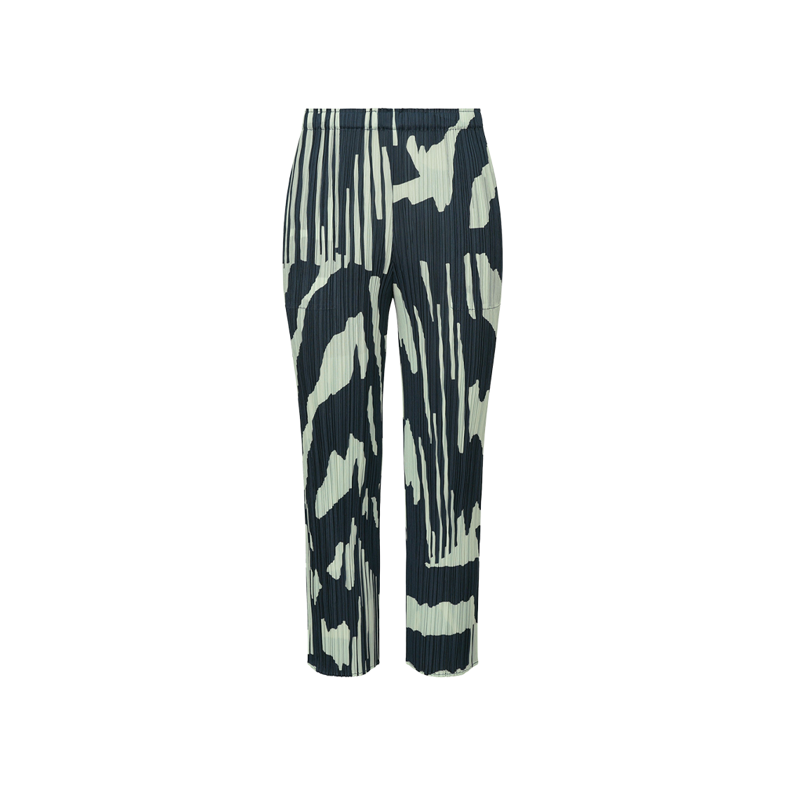 PP56-JF704-77 (W) Pleats Please Issey Miyake Refraction Pantalon Greyish Navy