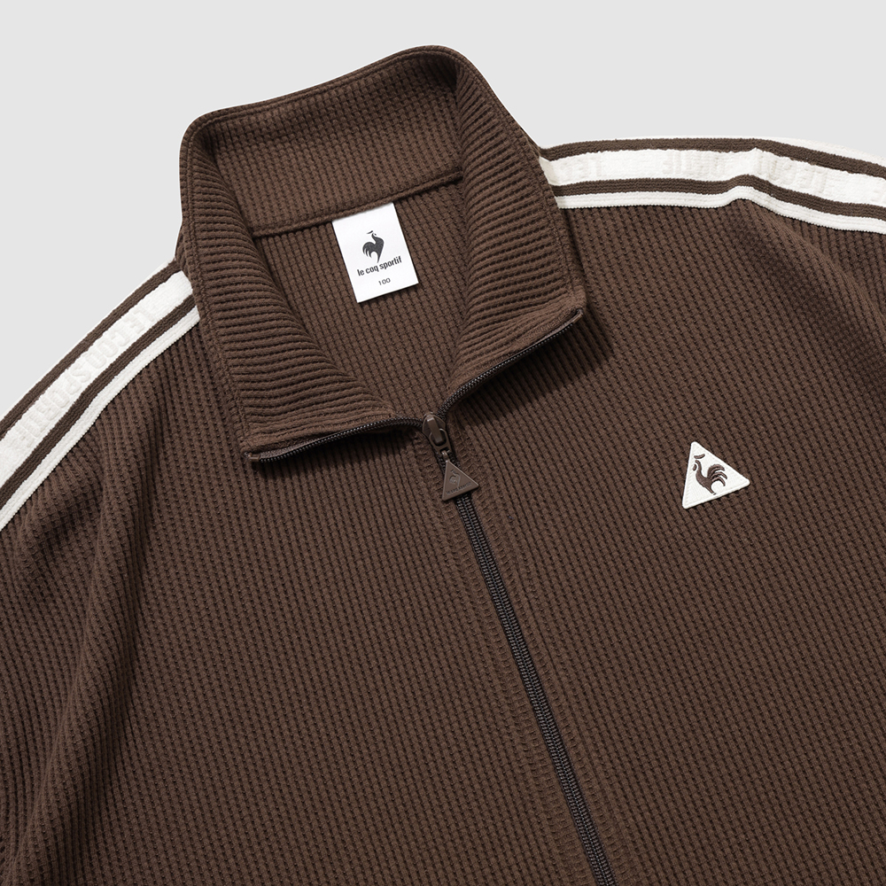 르꼬끄 스포르티브 유니 와플 선데이 루즈 트랙탑 - 브라운(QQ323LFT93)(le coq sportif Unisex Sunday Loose Waffle Track Top Brown) - 5