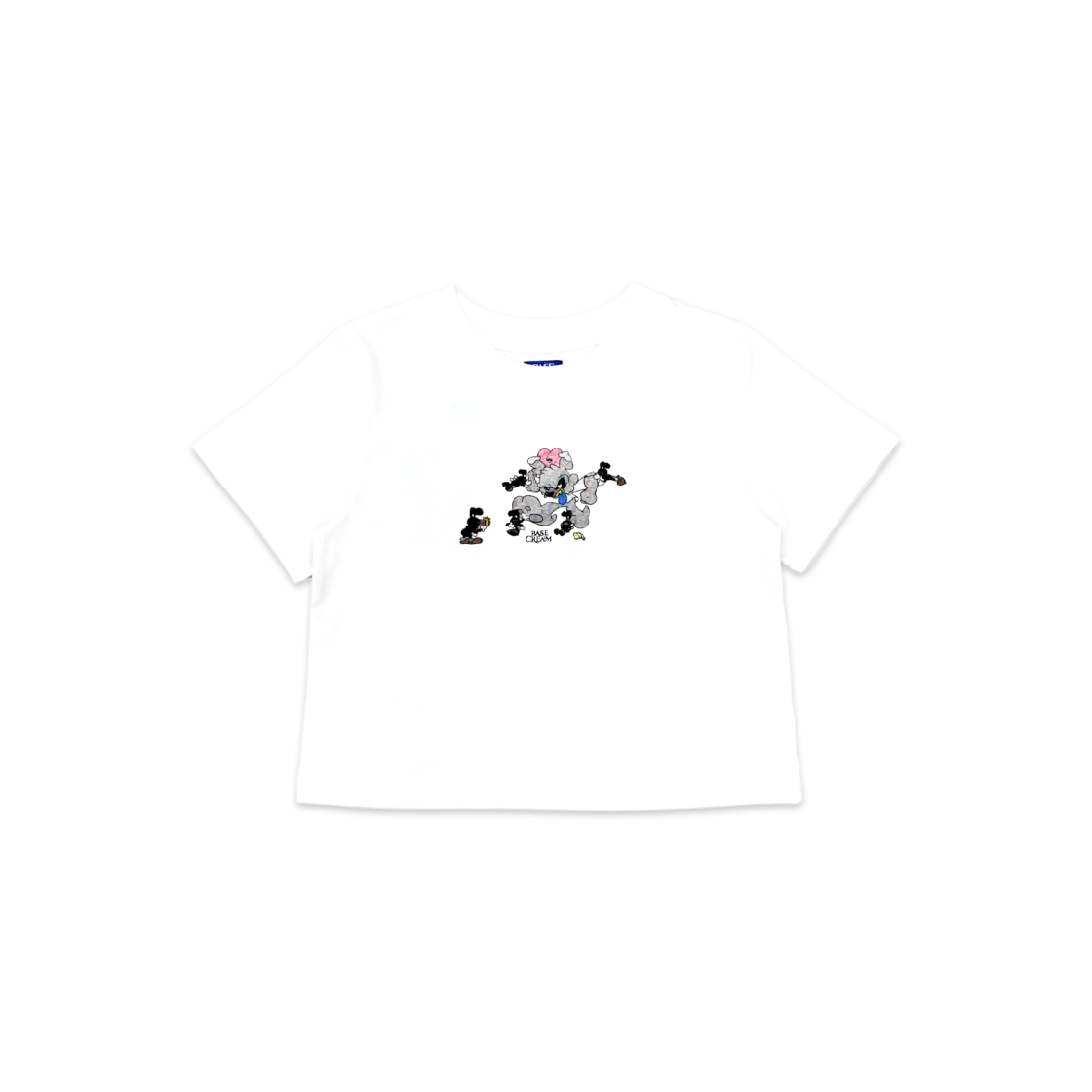 베이스크림 x 부르르 크롭 티 화이트(Basecream BCxBRR Crop Tee White)