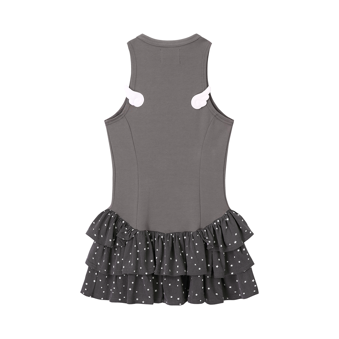 클럿 스튜디오 엔젤 티어드 드레스 차콜 스타(Clut Studio Angel Tiered Dress Charcoal Star)