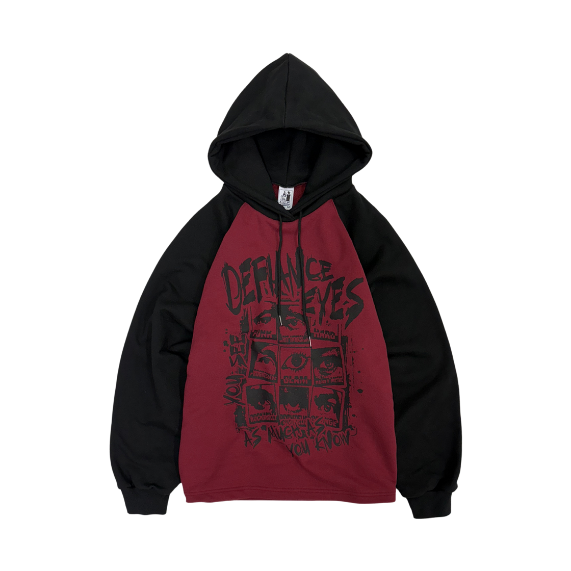 Hoodie011 DEFYCLUBROBBERS Defiance Eyes Reglan Hoodie Black