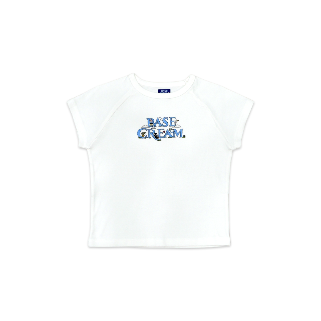 베이스크림 x 부르르 베이비 티 화이트(Basecream BCxBRR Baby Tee White)