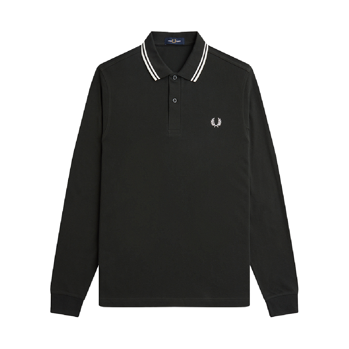 프레드페리 M3636 롱 슬리브 트윈 팁 프레드페리 셔츠 나이트그린/스노우화이트(Fred Perry M3636 Long Sleeve Twin Tipped Fred Perry Shirt Night Green Snow White) - 1
