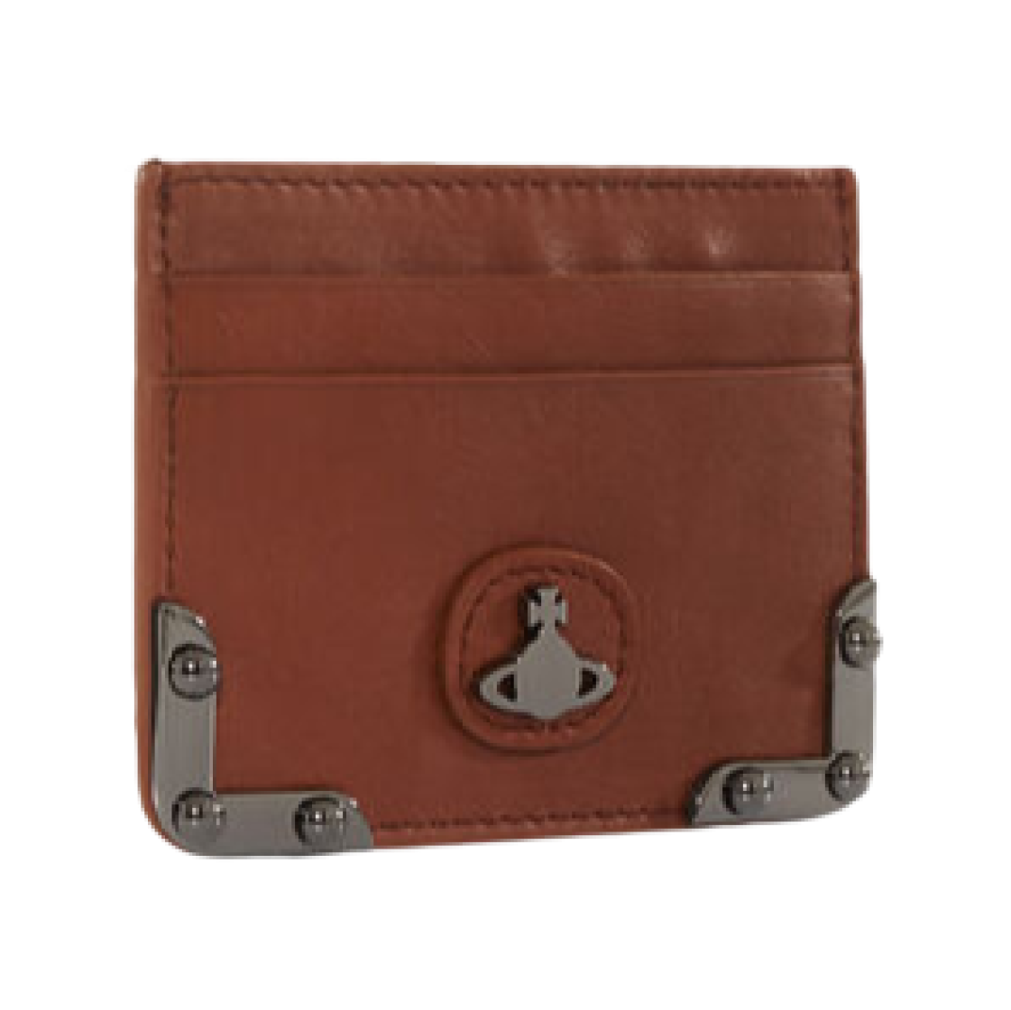 비비안 웨스트우드 플랫 오브 카드 홀더 카멜 건메탈(Vivienne Westwood Flat Orb Card Holder Camel Gunmetal) - 2