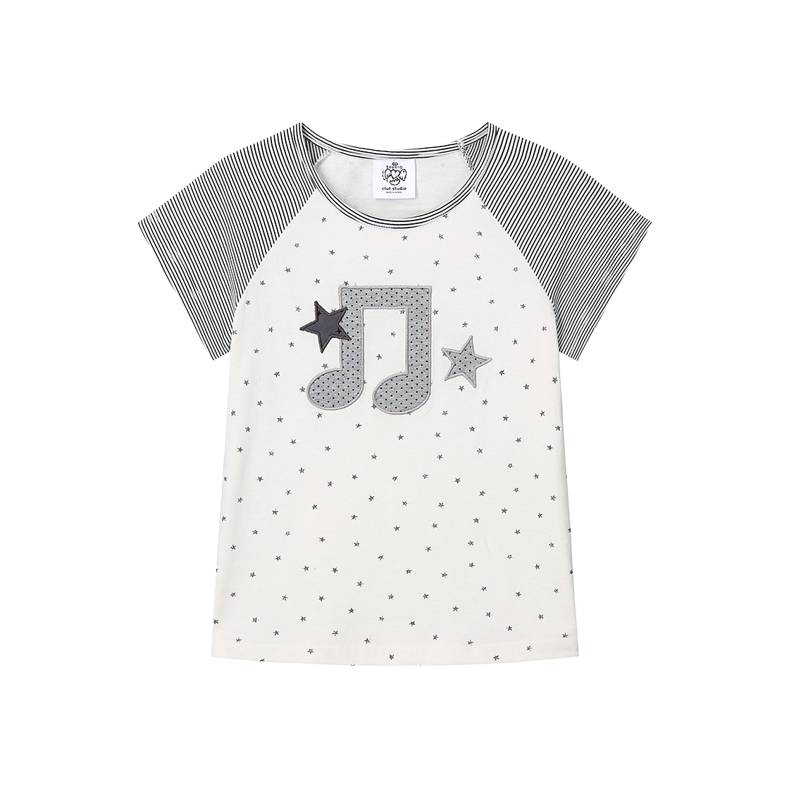 25HS032WH Clut Studio Melody Star Raglan T-Shirt White