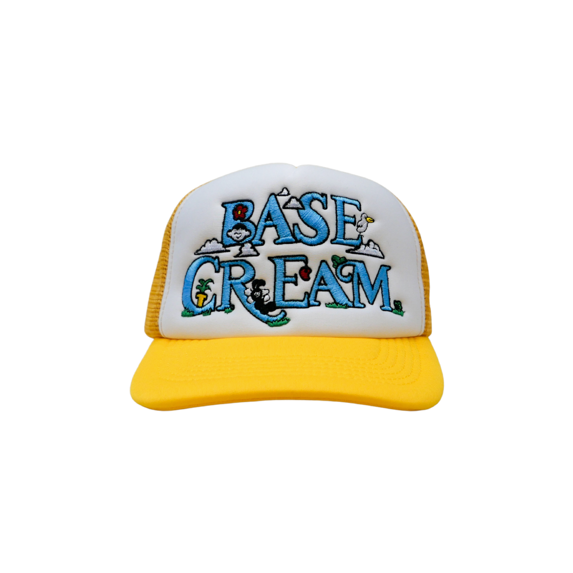 베이스크림 x 부르르 메쉬 캡 옐로우(Basecream BCxBRR Mesh Cap Yellow)