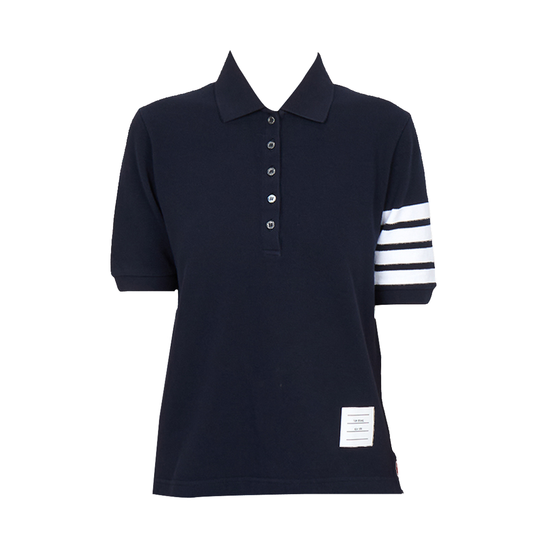 FJP052G-07976-415 (W) Thom Browne Collar Short Sleeve T-Shirt Navy