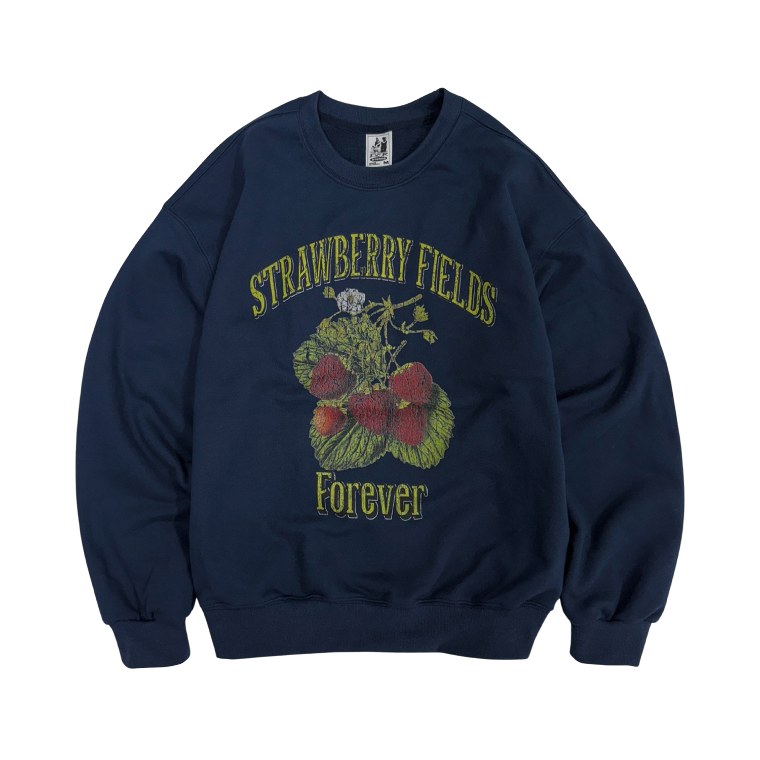 디파이클럽로버스 스트로베리 필드 포에버 헤비코튼 스웨트셔츠 네이비(DEFYCLUBROBBERS Strawberry Fields Forever Heavy Cotton Sweatshirt Navy)