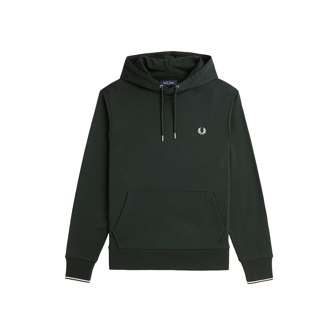 프레드페리 팁 후드 스웻셔츠 나이트그린 스노우화이트(Fred Perry Tipped Hooded Sweatshirt Night Green Snow White) - 1