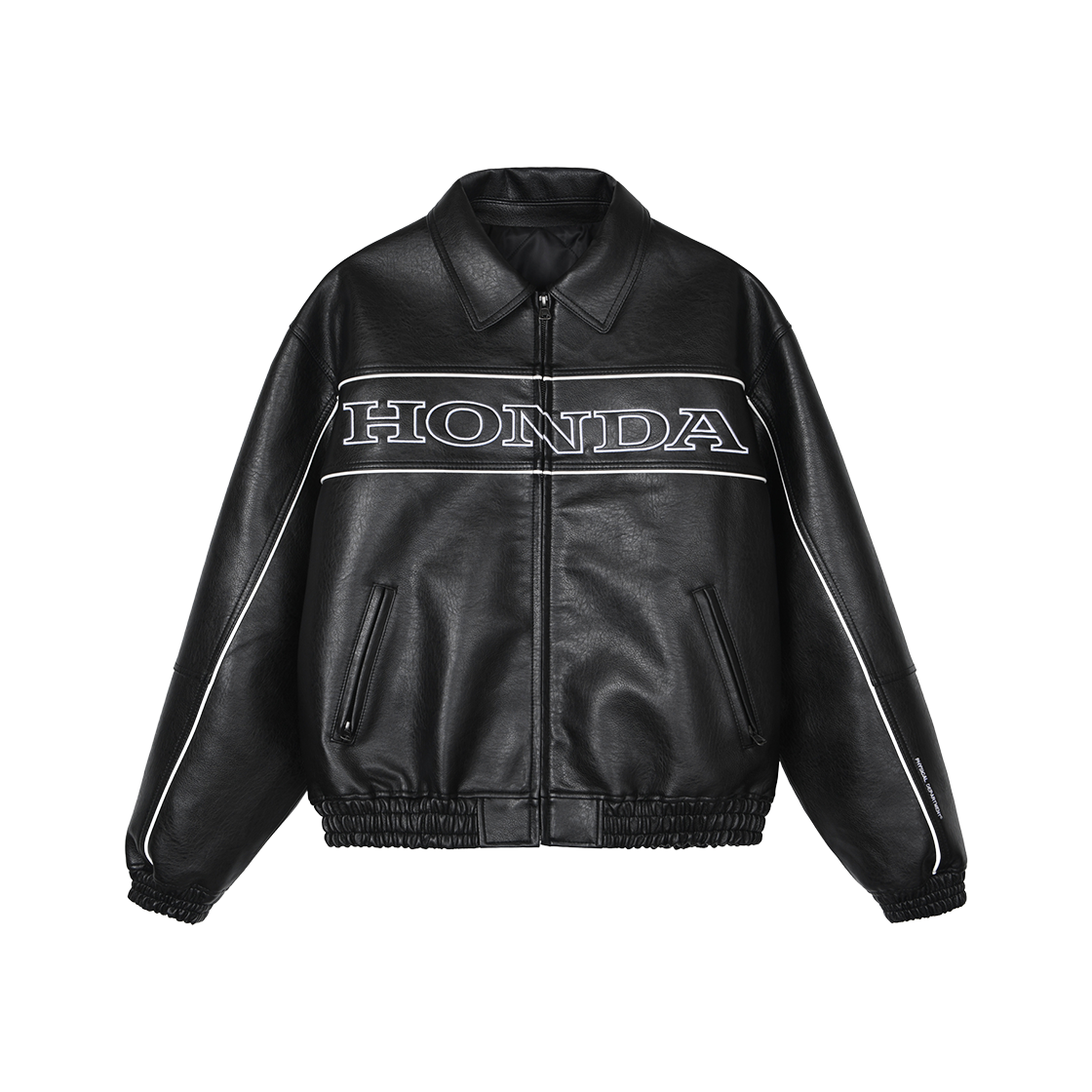 HFF1LE302ABK Honda Motorcycle Piping Leather Jacket Black