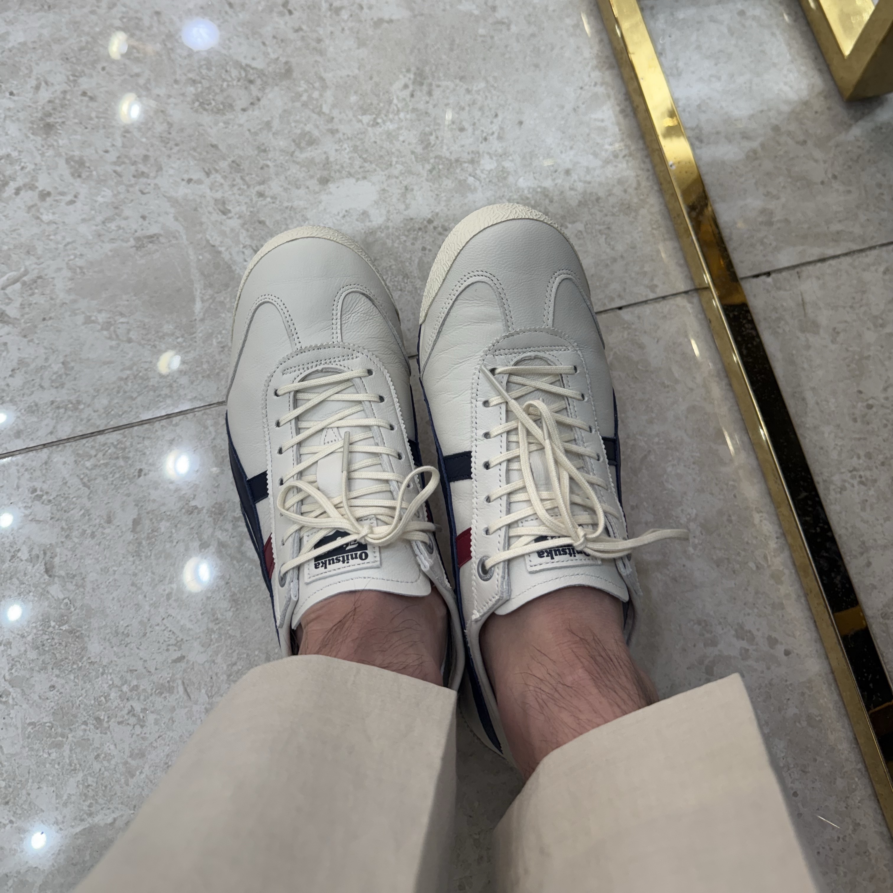 Onitsuka Tiger Mexico 66 SD Cream Peacoat 착용 스타일 - 2